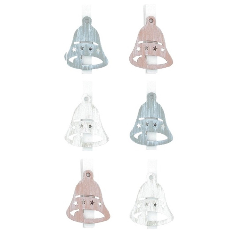 Zvonek dřevěný na kolíčku 3,5 cm, 6 ks Anděl Přerov s.r.o.