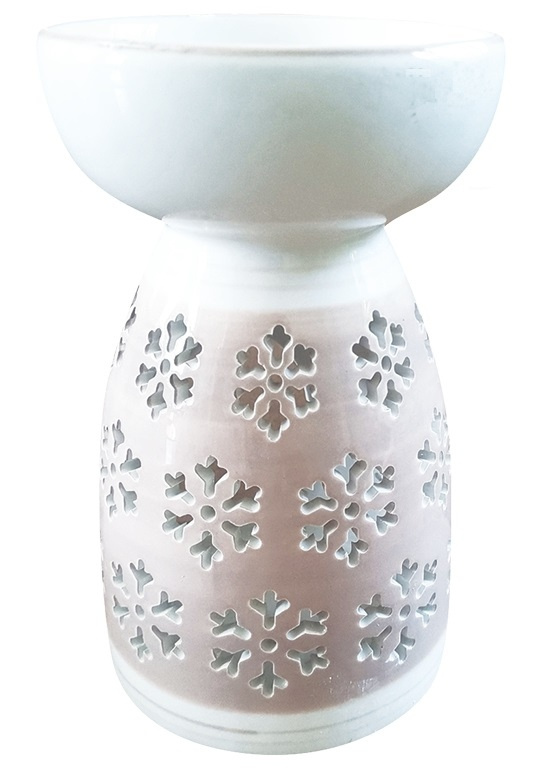 Aromalampa keramická s vločkami 16 cm, béžová Anděl Přerov s.r.o.