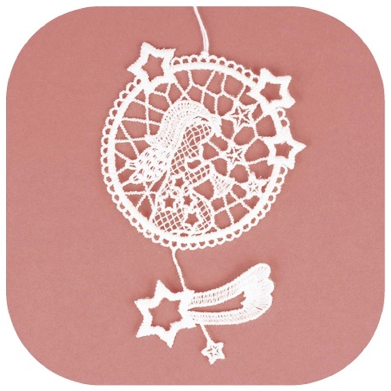 Háčkovaný anděl v kruhu 9 x 13 cm Anděl Přerov s.r.o.