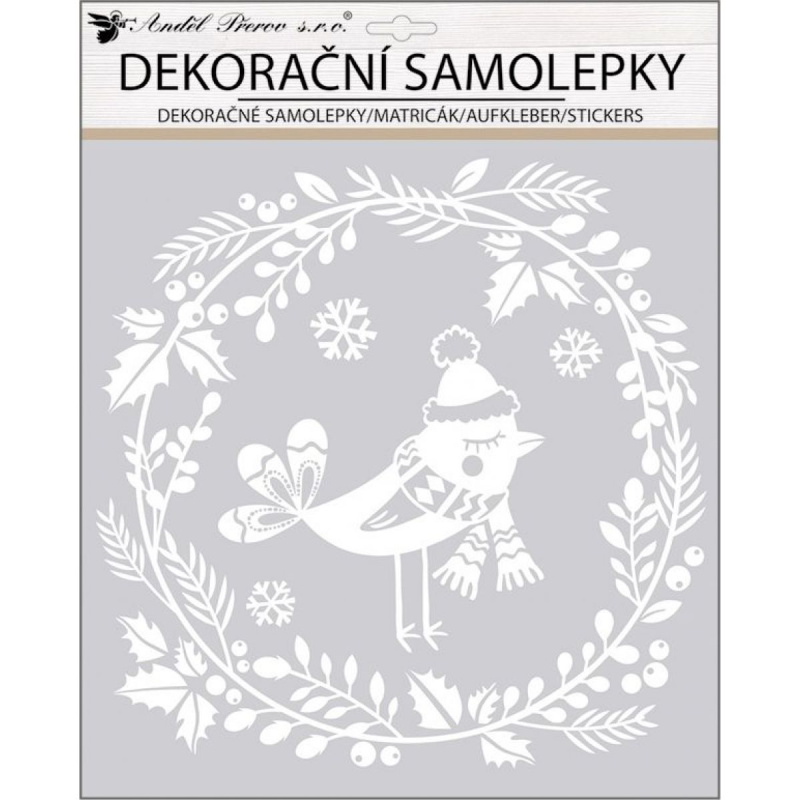 Samolepka ptáček s glitry 31 x 38 cm Anděl Přerov s.r.o.
