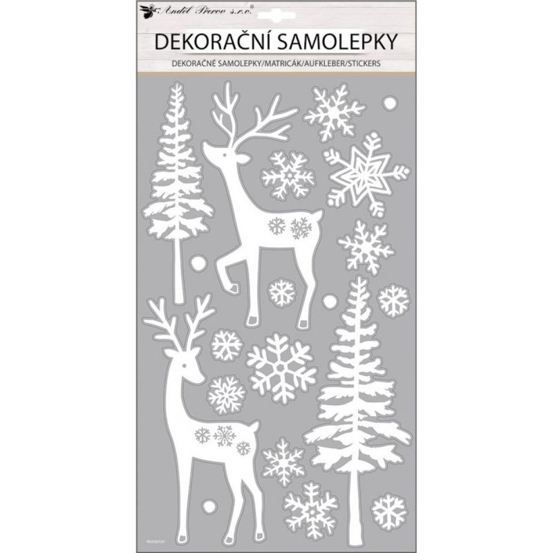 Samolepka jeleni s glitry 24 x 47 cm Anděl Přerov s.r.o.