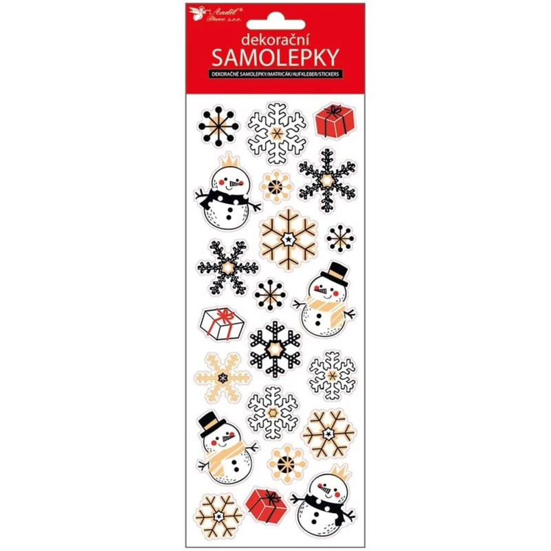 Samolepky s ražbou v lesku sněhuláci 10,5 x 30,5 cm Anděl Přerov s.r.o.
