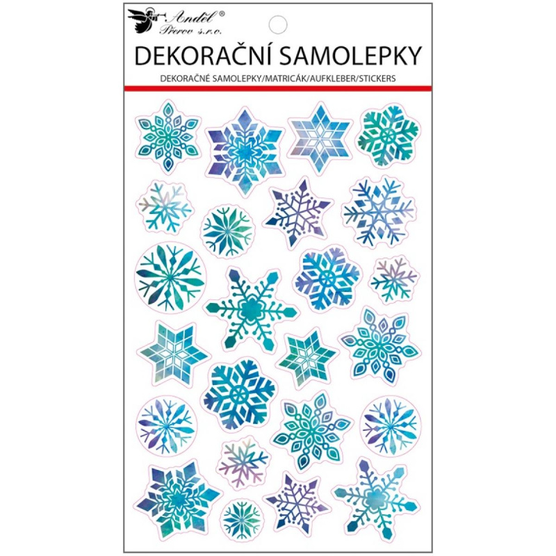 Samolepky vločky duhové (iridescent) 14,5 x 25 cm Anděl Přerov s.r.o.