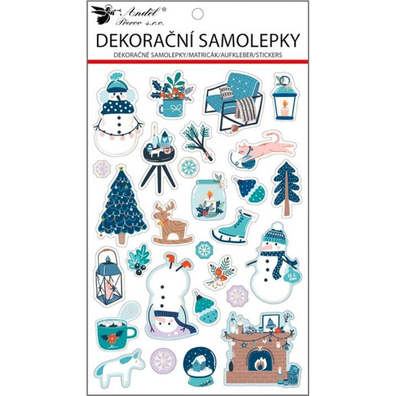 Samolepky pěnové zima 14,5 x 25 cm