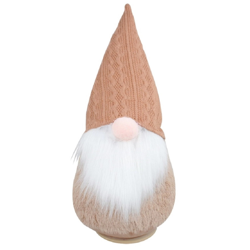 Skřítek v pletené čepici na postavení hnědý 27 cm Anděl Přerov s.r.o.