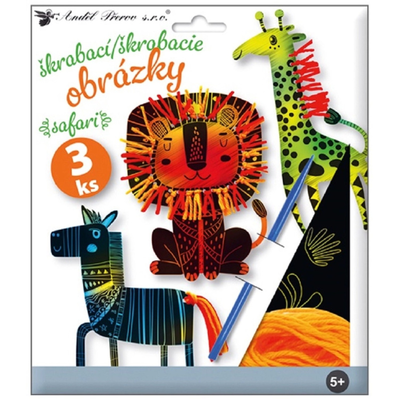 Sada škrabacích obrázků s doplňky 19 x 22 cm - Safari Anděl Přerov s.r.o.