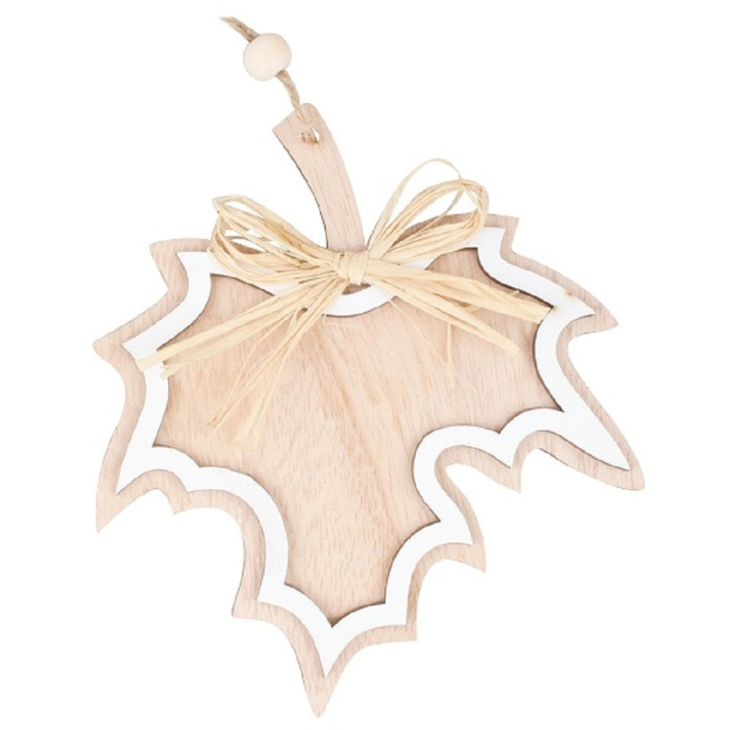 Dřevěný list na zavěšení javor přírodní 12 cm  Anděl Přerov s.r.o.