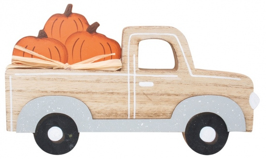 Dřevěné auto s dýněmi 20 x 12 cm  Anděl Přerov s.r.o.