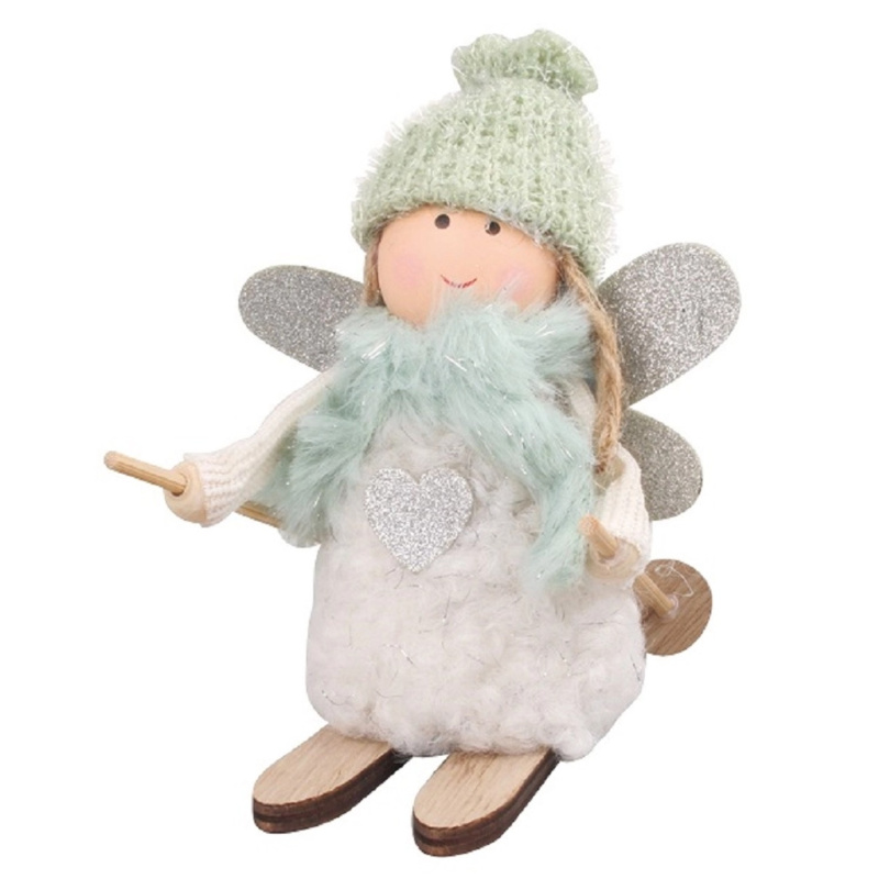 Andílek na lyžích se šálou 10 cm  Anděl Přerov s.r.o.