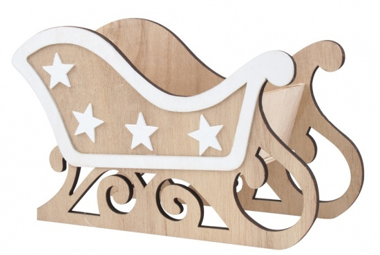 Dřevěné sáně 19 x 12 cm