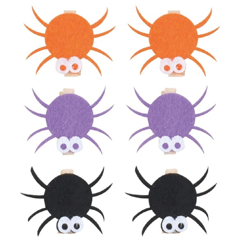 Anděl Přerov Pavouci z filcu na kolíčku, 6 ks, 4,5 cm