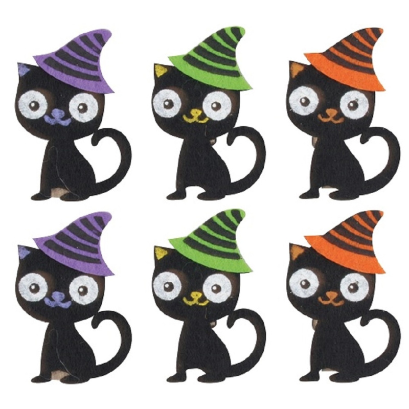 Kočky z filcu na kolíčku 5 cm, 6 ks  Anděl Přerov s.r.o.