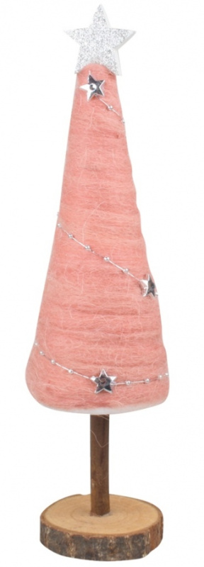 Stromeček s vlnou růžový 30 cm  Anděl Přerov s.r.o.