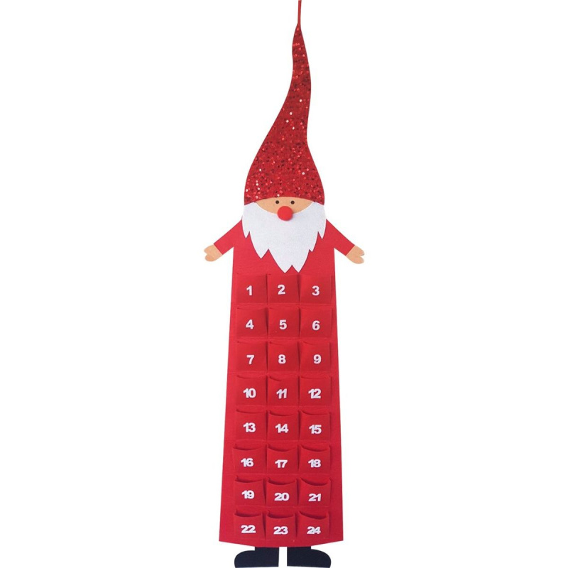 Adventní kalednář z filcu skřítek červený 124 cm  Anděl Přerov s.r.o.