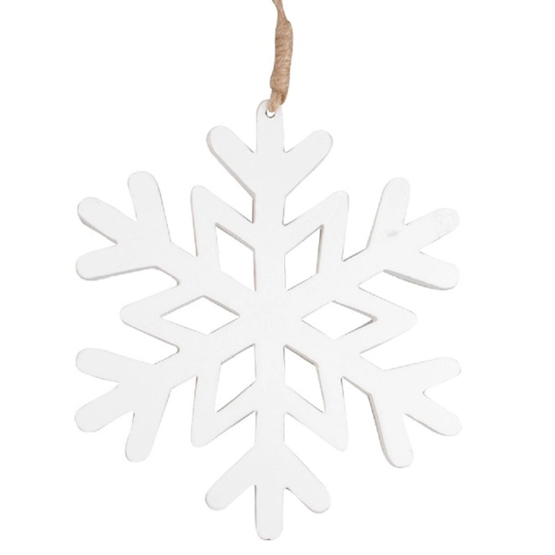 Dřevěná vločka na zavěšení 15 cm  Anděl Přerov s.r.o.