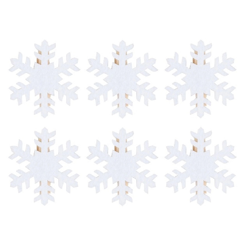 Vločky z filcu na kolíčku 5 cm, 6 ks  Anděl Přerov s.r.o.