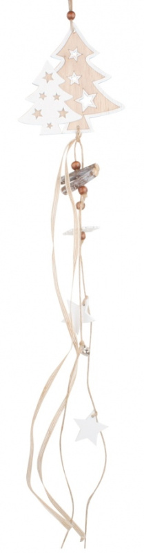 Dřevěný stromek s ozdobou na zavěšení 63 cm  Anděl Přerov s.r.o.