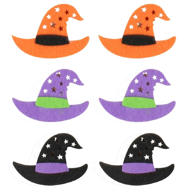 Anděl Přerov Čarodějnické klobouky z filcu na kolíčku, 6 ks, 5,5 cm