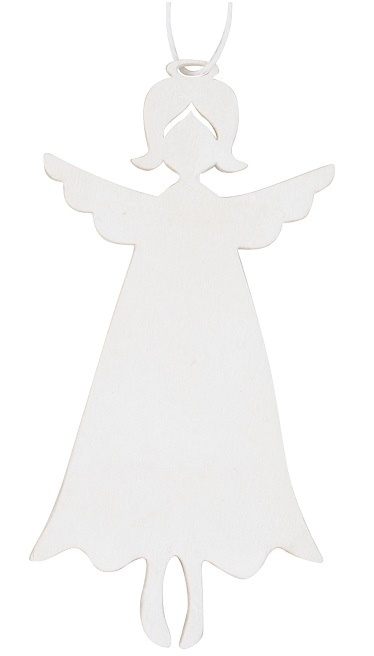 Dřevěný anděl na zavěšení 12 cm, bílý Anděl Přerov s.r.o.