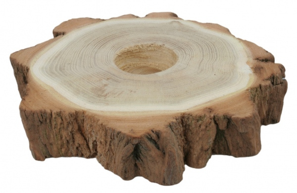 Dřevěný svícen na čajovou svíčku S průměr cca 10 cm s kůrou Anděl Přerov s.r.o.