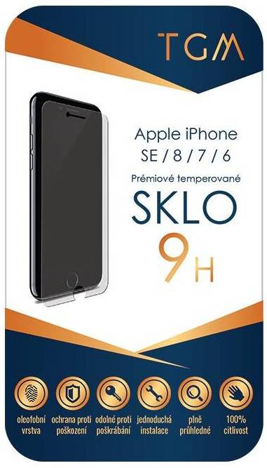 Tvrzené sklo TGM na mobil Apple iPhone 6/7/8/SE (2020/22) / tvrdost 9H / transparentní Varianta: ivi1
