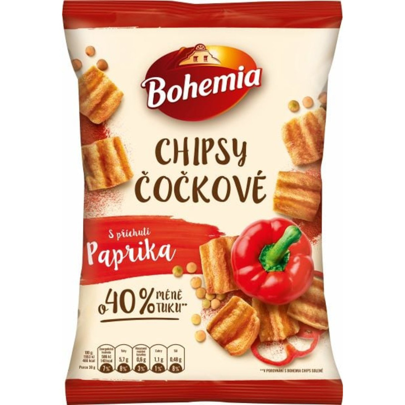 Bohemia Chipsy čočkové s příchutí paprika