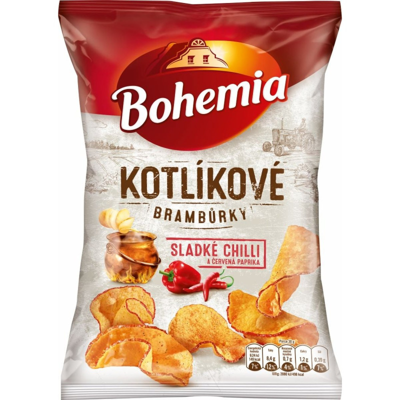 Bohemia Kotlíkové brambůrky sladké chilli a červená paprika