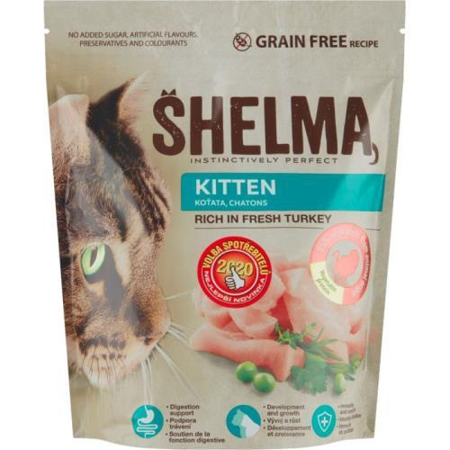 Shelma Bezobilné JUNIOR granule s čerstvým krůtím masem pro koťata
