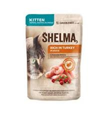 SHELMA Cat Kitten krůta a brusinka v omáčce, kapsa 85g