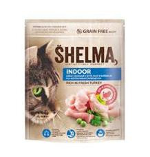 Shelma Bezobilné indoor granule s krůtím pro dospělé kočky