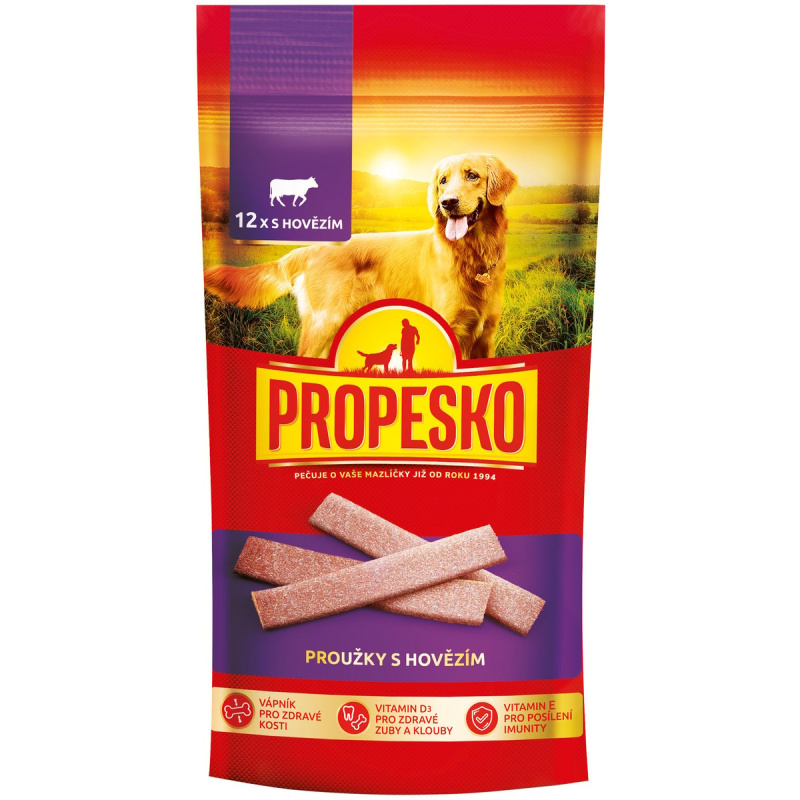 Propesko Snack pro psy proužky s hovězím