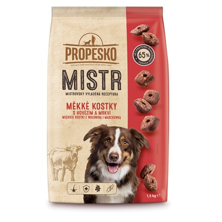 Propesko Mistr Měkké kroužky s hovězím masem pro psy