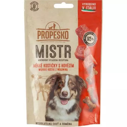 PROPESKO Dog Mistr měkké hovězí kostičky GF 90g