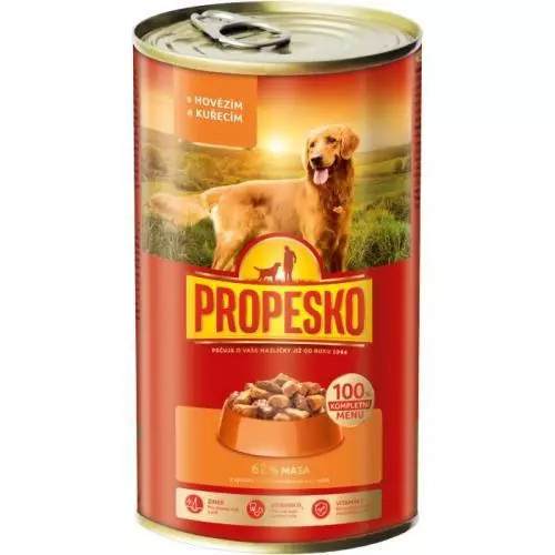 Propesko Kousky pro psy hovězí a kuřecí v omáčce