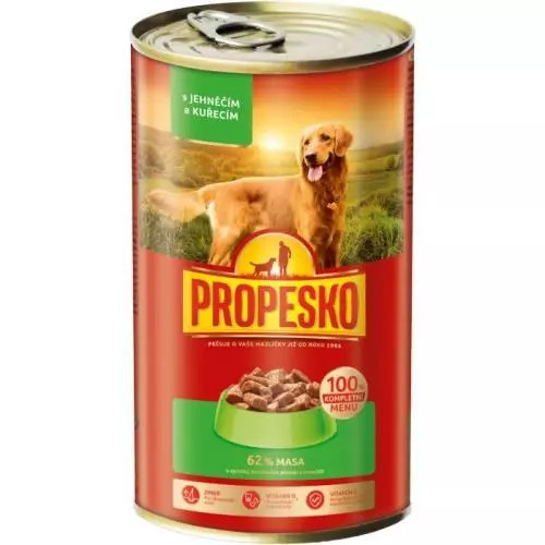 Propesko kousky jehněčí,kuře omáčka 1,24kg