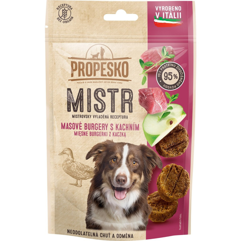 Propesko Mistr Masové burgery s kachním pro psy