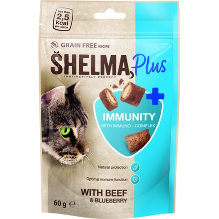 Shelma Immunity bezobilné polštářky pro kočku hovězí a borůvky