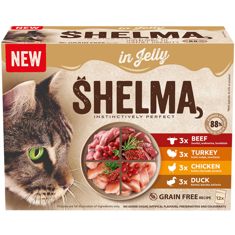 Shelma Sada kapsiček v želé pro kočky 12×85 g