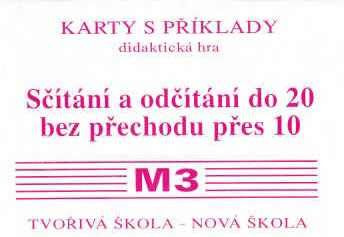 Sada kartiček M3 - sčítání a odčítání do 20 bez přechodu přes 10