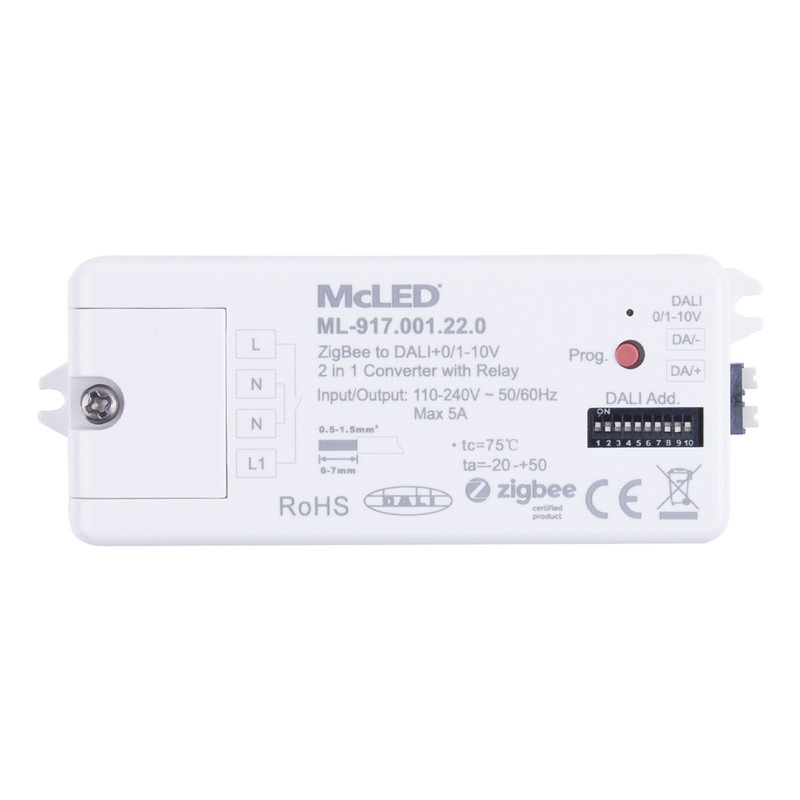 MC LED Převodník ZigBee na DALI nebo 0-10V signál.