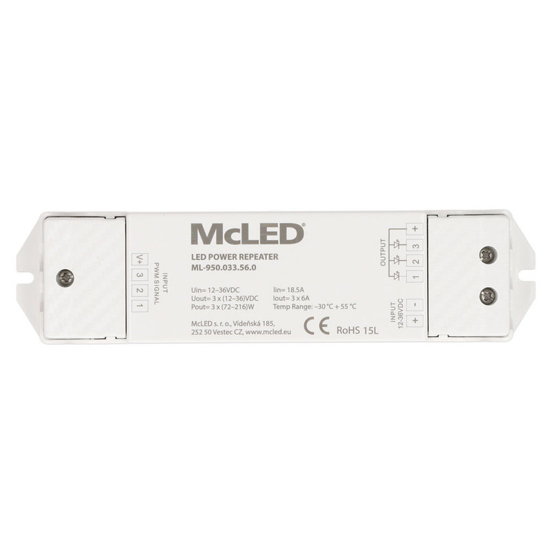 Zesilovač signálu RGB LED pásky McLED ML-950.033.56.0