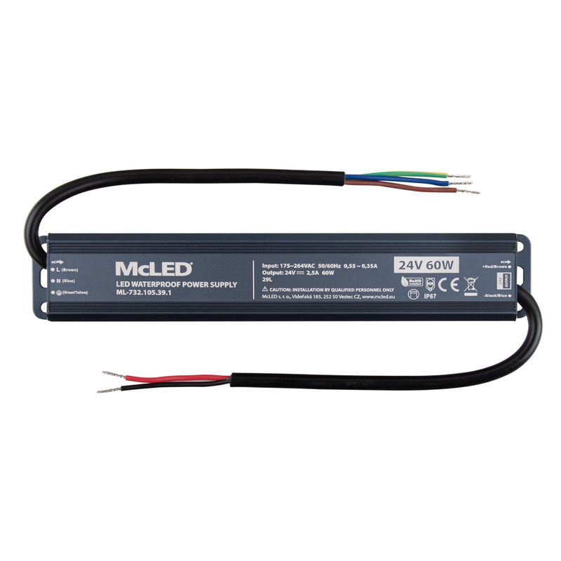 LED napájecí zdroj McLED 24VDC 2,5A 60W ML-732.105.39.1