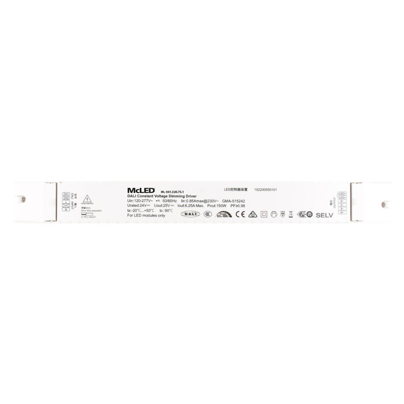 LED driver napěťový MC LED 150W, DC 24V/6,25A, IP20, 4 kanály (RGBW), DT8