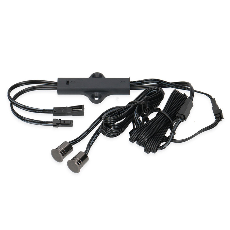 MC LED Kovový dotykový spínač/stmívač (2 sensory), 12/24 V DC, max. 3 A, kabel 1,5 m, mini konektory