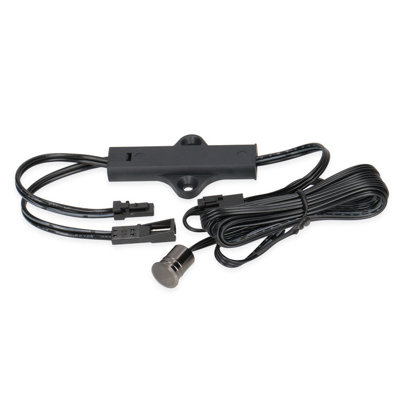 MC LED Kovový dotykový spínač/stmívač, 12/24 V DC, max. 3 A, kabel 1 m, mini konektory 91505-MP/FP