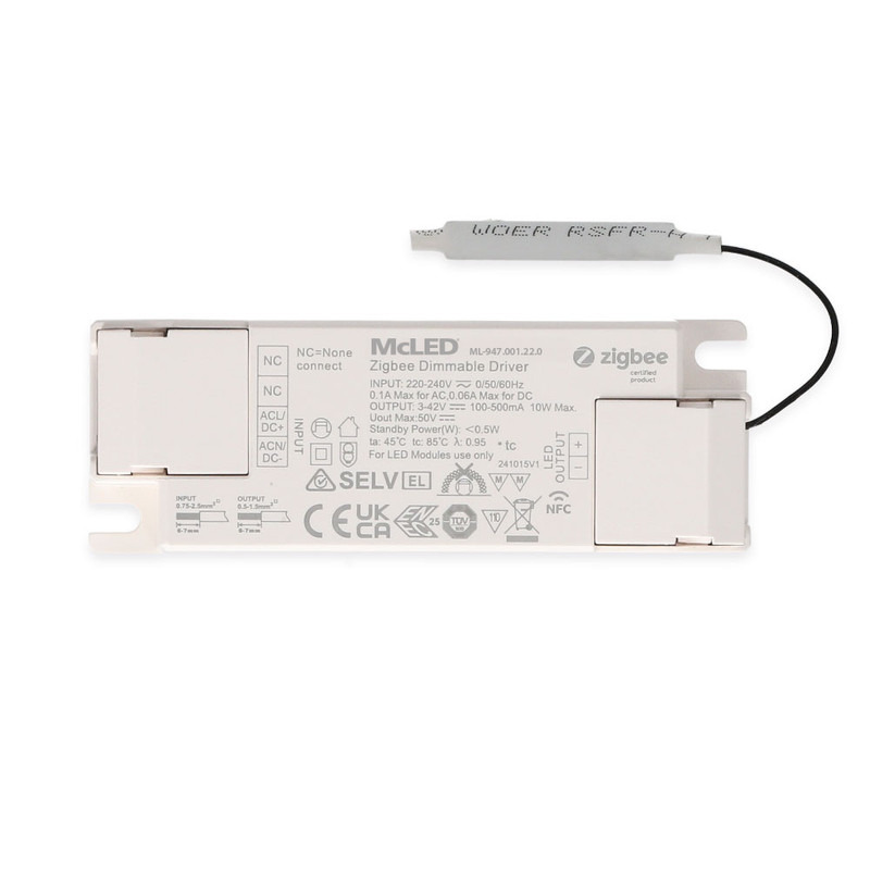 MC LED Stmívatelný ZigBee driver 10W, 100-500mA, 3-42VDC