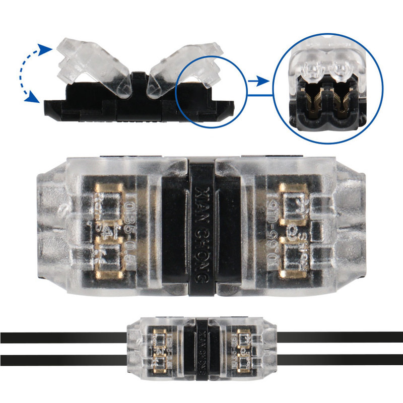 MC LED Spojka - 2-pólová prořezávací 0,5 - 1 mm2, 300 V DC/AC, 10 A