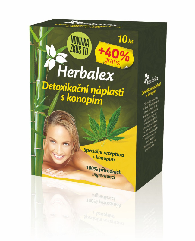 HERBALEX Detoxikační náplast s konopím 10 kusů + 40% gratis
