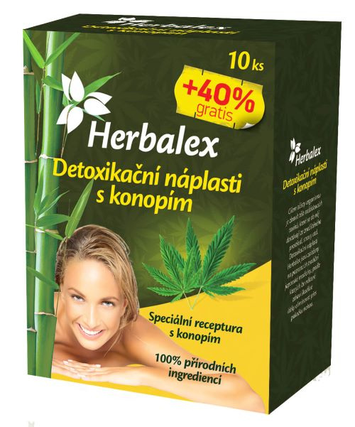 HERBALEX Detoxikační náplast s konopím 10 kusů + 40% gratis