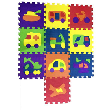 Cosing EVA Puzzle podložka - Dopravní prostředky 32x32x1 cm (10 ks)